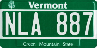 VT license plate NLA887