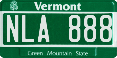 VT license plate NLA888