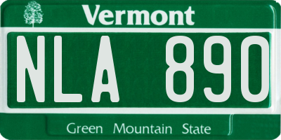 VT license plate NLA890