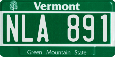 VT license plate NLA891