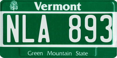 VT license plate NLA893