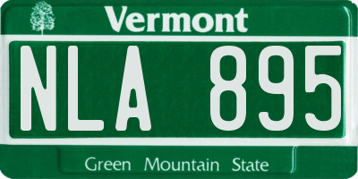 VT license plate NLA895