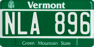 VT license plate NLA896