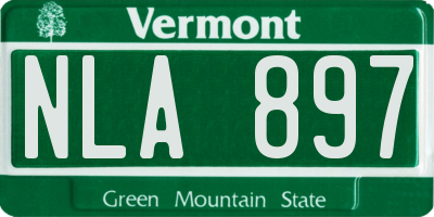 VT license plate NLA897
