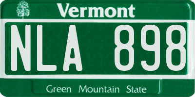 VT license plate NLA898