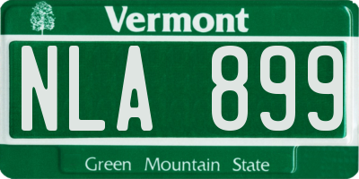 VT license plate NLA899