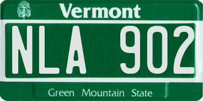 VT license plate NLA902