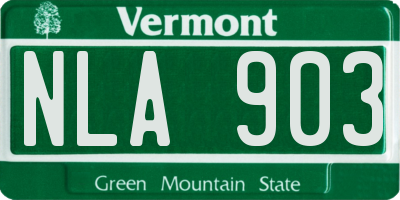 VT license plate NLA903