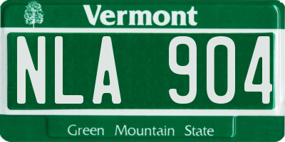 VT license plate NLA904