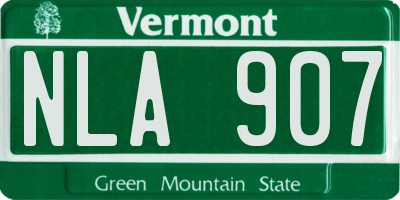 VT license plate NLA907