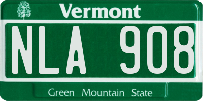 VT license plate NLA908