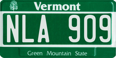 VT license plate NLA909