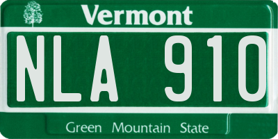 VT license plate NLA910