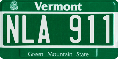 VT license plate NLA911