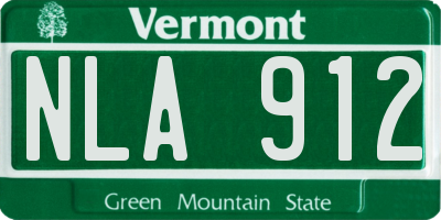 VT license plate NLA912