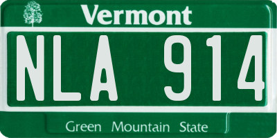 VT license plate NLA914