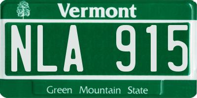 VT license plate NLA915