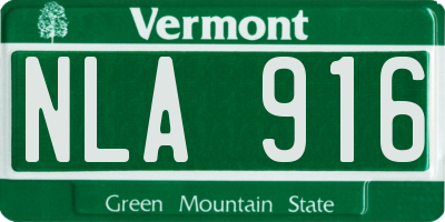 VT license plate NLA916