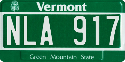 VT license plate NLA917