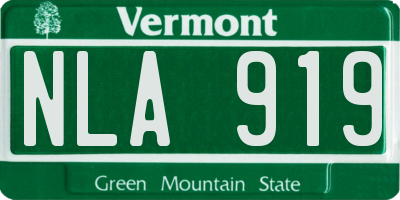 VT license plate NLA919