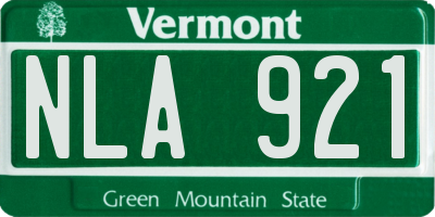 VT license plate NLA921
