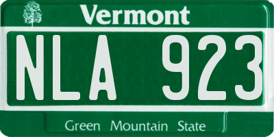 VT license plate NLA923