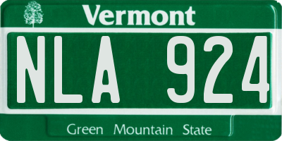 VT license plate NLA924
