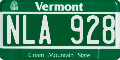 VT license plate NLA928