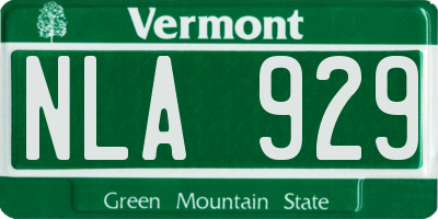 VT license plate NLA929