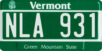 VT license plate NLA931