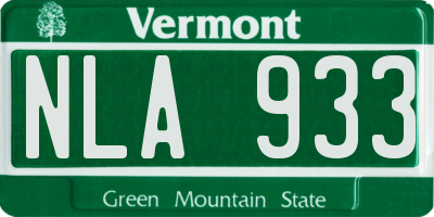 VT license plate NLA933