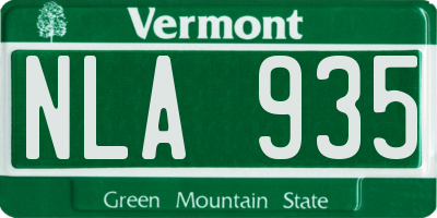 VT license plate NLA935