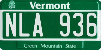 VT license plate NLA936