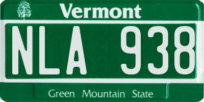 VT license plate NLA938