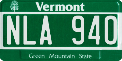 VT license plate NLA940