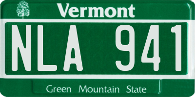 VT license plate NLA941
