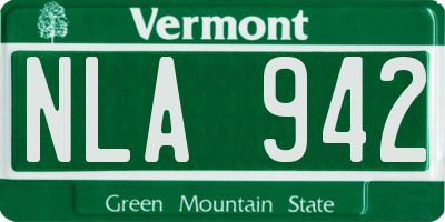 VT license plate NLA942