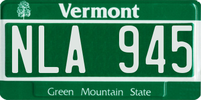 VT license plate NLA945