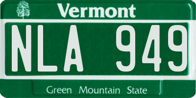 VT license plate NLA949