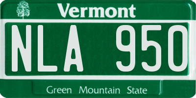 VT license plate NLA950