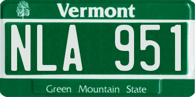 VT license plate NLA951