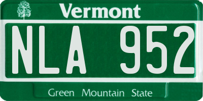 VT license plate NLA952