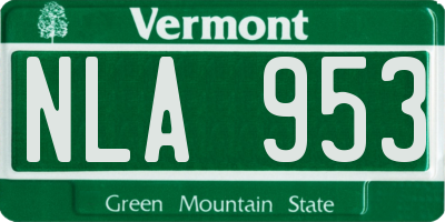 VT license plate NLA953