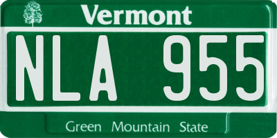 VT license plate NLA955