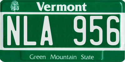 VT license plate NLA956
