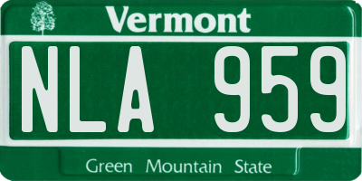 VT license plate NLA959