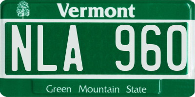 VT license plate NLA960