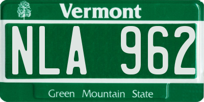 VT license plate NLA962