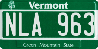 VT license plate NLA963