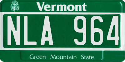 VT license plate NLA964